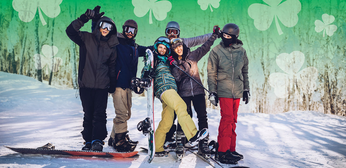 A group of friends posing in ski gear